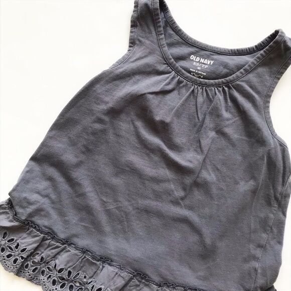 Old Navy gray eyelet hem tank top VGUC XS(5) - Picture 2 of 4